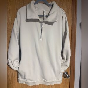 Lululemon Athletica Off-White Quarter-Zip Sweatshirt